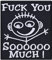 FUCK YOU sooo much Smiley Aufnäher/Aufbügler Biker Patch zum annähen/aufbügeln | Fuck you Bügelbilder Heavy Metal Sticker/Applikation für alle Stoffe | 70x80