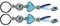 Voluxe Blaues Auge Schlüsselanhänger, Exquisite Handwerkskunst 2Pcs Lucky Eye Schlüsselanhänger Langlebiges Türkisches Blaues Auge Schmuck Auge Schlüsselanhänger für Mädchen