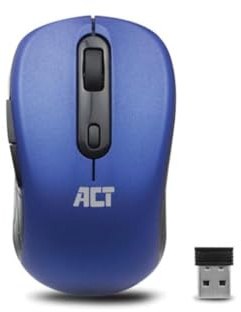 ACT Maus Kabellos Blau, 1600 DPI, 2.4Ghz USB, Leichtgewicht – AC5140 | ACT Maus Kabellos Blau, 1600 DPI, 2.4Ghz USB, Leichtgewicht – AC5140