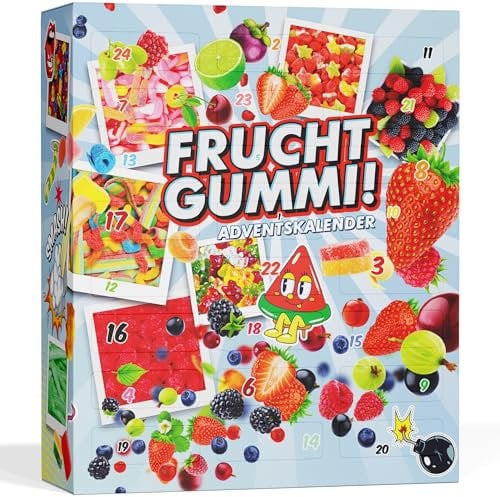 BOXILAND® Adventskalender 2025 Süßigkeiten [FRUCHTGUMMI] – Adventskalender 2025 Gummibärchen – Süßigkeiten, Kinder, Jugendliche, Frauen, Männer & Erwachsene (24 verschiedene Sorten)