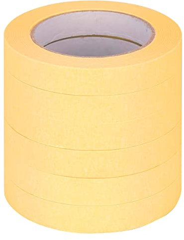 verpacking Kreppband 50 m lang Malerkrepp Malerband, Breite 19 mm Abdeckband Klebeband Malerabdeckband Malerklebeband Handwerkerband (6 Rollen)