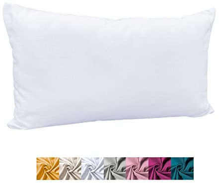 heimtexland ® Deko Kissenhülle Baumwolle Kissen Bezug Natur Dekokissen Typ849 Weiß 30x50 cm