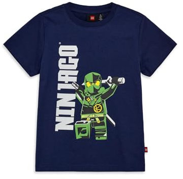 Lego Ninjago T-Shirt für Kinder | Kurzarm | T-Shirt für Jungen | 100% weicher Baumwolle |110 | Dark Navy
