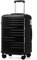 British Traveller Valise Moyenne Taille Valises Soute, Valise Rigide Trolley Ultra Légère en ABS+PC, Valise de Voyage avec roulettes 4x360 degrés et Serrure TSA, 64x43x26.5 cm (Noir)