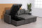 Grey 3 Seater Bonded Leather Corner Sofa Bed With Storage-Convertable Click Clack L Shape Pull Out Couch For Living Room (RIGHT HAND SIDE)