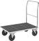 eurokraft | pro | Plattformwagen | Rohrschiebebügel | Vollgummireifen | LxB 1050 x 700 mm | verzinkt