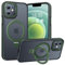 BENTIACC Handyhülle iPhone 12 Hülle, iPhone 12 Pro Hülle, mit Unsichtbarer Ständer, mit Mag-Safe, Militärschutz, [Transluzente Matte] Anti-Fingerabdruck hülle iPhone 12/12 pro 6,1(DunkelGrün)