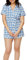 Qianderer Damen-Pyjama-Set mit süßem Aufdruck, zweiteilig, Y2k, kurzärmelig, Nachtwäsche, Loungewear, 2-teiliges Pyjama-Set, Ba Monkey Blue, 36