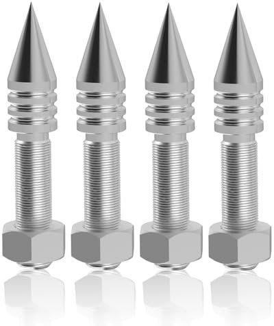 Monosaudio Speaker Spikes, 4 pcs HiFi Speaker Anti-Vibration Spikes (without Spike Pad), Isolation Spikes Stand Foot for Speaker, Subwoofer, Amplifier, CD DVD Player(M6)