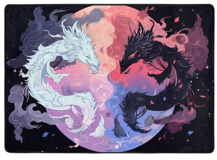 YYHWHJDE Yin Yang Teppich mit Himmelsdruck, 203 x 147 cm, weiche Haptik, feiner Samt, verschleißfest