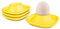 Flexzion Egg Cups for Soft Boiled Eggs - Set of 6 Ceramic Egg Holder - Stackable Egg Coddler Cups with Base for Serving, Breakfast, Brunch - Kitchen Table Decor, Yellow