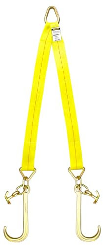 SENKEYFE Cinghie di traino V Briglia, 3 x 36 Recupero V-Strap con 38,1 cm J Ganci e T-J Hooks, 5000 lb J Hook e Mini Datsun Recovery Briglia, Cinghia di traino con gancio per Wrecker, Rollback,