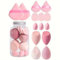 14 Stück Make Up Schwamme BeautyBlenderss Puderquaste - Make Up Set Mit 7 Puderquasten Und 7 Schwämmen, Mit Aufbewahrungsbox - Für Foundation Pulver Creme Flüssigkeit