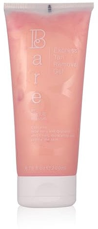 Bare By Vogue Express Tan Remover Gel - Quickly Removes Fake Tan While Hydrating Your Skin - Contains Aloe Vera & Glycerin - Self Tan Eraser, 200ml