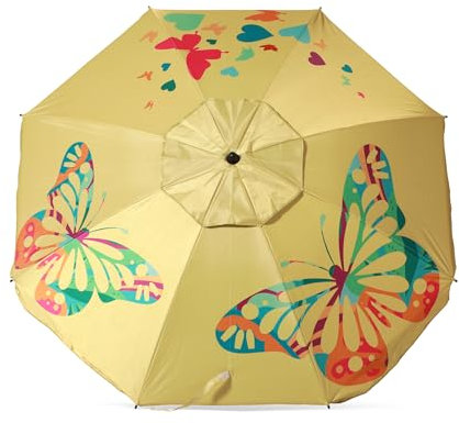 Atosa sombrilla de playa reclinable de aluminio modelo con upf 50+ amarillo