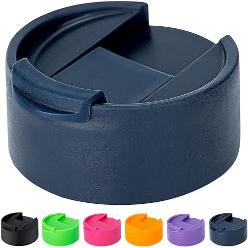 Bluwing Flip Lid for Hydro Flask Wide Mouth, Replacement Lid for Hydroflask 12-64 oz,Simple Modern, Takeya, Iron Flask and Other Wide Mouth Bottle (Dark Blue)