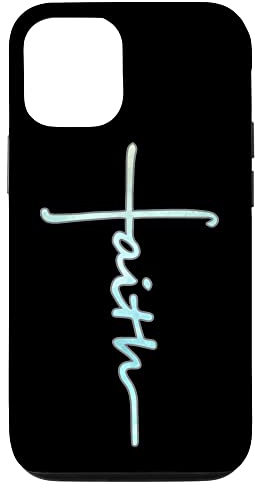 Croix de foi chrétienne sarcelle croyants chrétiens religieux Coque pour iPhone 12/12 Pro