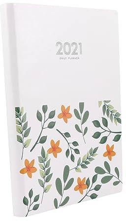 VILLFUL 1 Stück 2021 Planheft 2021 Büro-tagebuchplaner Pinnwand Kalender Terminkalender 2021 Desktop-monatskalender 2021 Monatsplaner Notizbuch Für Zeitorganisatoren Weiß Kunstleder