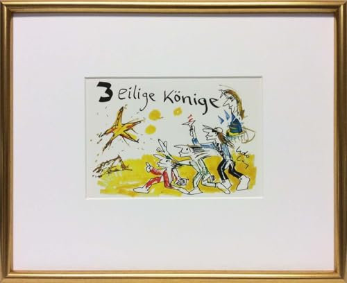 Kunstverlag Christoph Falk 3-eilige Könige-Goldrahmen - Udo Lindenberg Bild