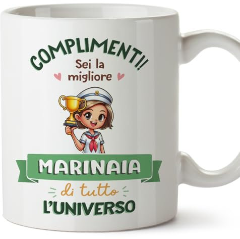 Mugffins Tazza in ceramica per MARINAIA donna 11 oz / 350 ml - In italiano - Miglior Universo Trofeo - Idea regalo per compleanno, anniversario, natale, laurea