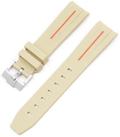 RORFFK Für Moonswatch Uhr gebogenes lückenloses Kautschukarmband für Omega Swatch Joint Planet Series Moon Mercury gebogenes Kautschukarmband Männer Frauen 20 mm Uhrenarmbänder(WW)