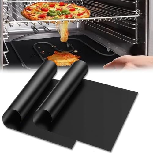 2 Piezas Protector de Horno Antiadherente, 40x50 cm Protector Horno Interior, Resistente Al Calor, Recortable Alfombrilla para Horno de Teflón, Sin BPA Alfombrilla Horno para No Ensuciar para Barbacoa