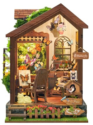 3D-Holzpuzzles für Erwachsene, Alice's Schmetterlingshaus, Puppenhaus-Modellbausatz, 150-teiliges 3D-Puzzle, Erwachsene und Jugendliche, Schmetterlingshaus (SQ-60)