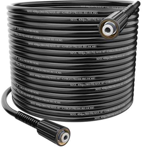 20M Pressure Washer Hose M22-14MM,Kink Resistant Resistant Flexible Jet Wash Hose,High Power Washer Extension Pipe Threaded Solid Water Pipe for High Pressure Accessory Car Cleaning