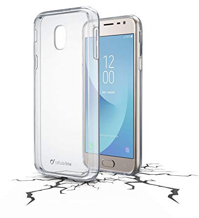 Cellularline Clear Duo Schutzhülle für Mobiltelefone (Schutzhülle, Samsung, Galaxy J3 (2017), transparent