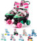 meteor Retro Rollschuhe Disco Roll Skate wie in den 80er Jahren Jugend Roll-Schuhe Kinder Quad Skate 5 Verschiedene Farbvarianten Inline-Skates Einstellbare Größe des Schuhs L 39-42