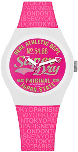 Superdry Damen Analog Quarz Uhr mit Silikon Armband SYL249P