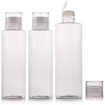 Flaschen für Make-up, Flüssigkeiten, Toilettenartikel, Kosmetik-Behälter, 150 ml, leer, transparent, wiederbefüllbar, Kunststoff, mit Öffnungsreduzierstück und Schraubdeckel, 3 Stück