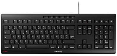 CHERRY STREAM KEYBOARD, Kabelgebundene Tastatur, Französisches Layout (AZERTY), Flüsterleiser Tastenanschlag, Einzigartiges Tippgefühl, Flaches Design, Schwarz