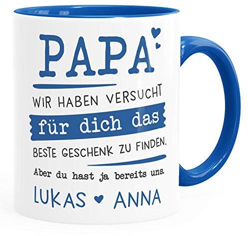 SpecialMe® Tasse personalisiertes Geschenk Spruch Papa/Mama/Oma/Opa Wir habe versucht für dich das beste Geschenk zu finden... anpassbare Namen Papa - 2+ Namen inner-royal Keramik-Tasse