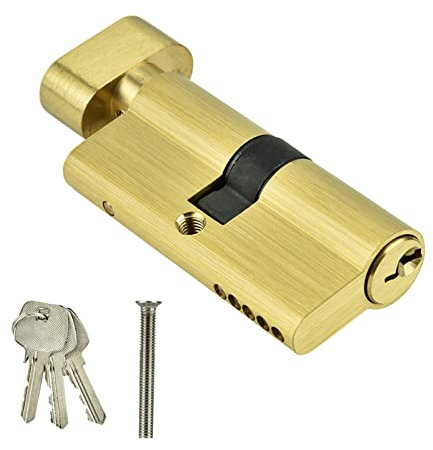 Cilindro serratura con chiavi, 65mm Rame Cilindro serratura antifurto aperto singolo, resistente alla corrosione e antiruggine, adatto per porte in legno, porta in alluminio