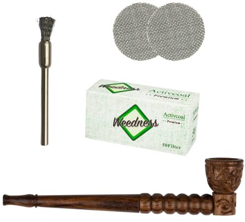 Tubo filtro al carbone attivo 17 cm Ebano 4 pezzi - Pipa di legno Pipe da fumo Tabacco Legno Legno