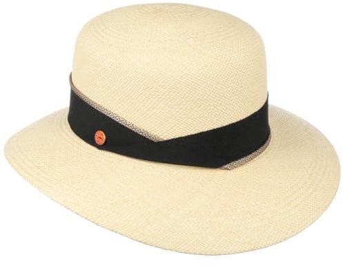 Mayser Sombrero Panamá Palmira Brisa Mujer - Made in The EU de Verano Paja Sol con Banda Grosgrain Primavera/Verano - M (57-58 cm) Natural