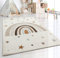 the carpet Beat Kids Moderner Weicher Kinderteppich, Weicher Flor, Pflegeleicht, Farbecht, Regenbogen Muster, Creme, 160 x 220 cm