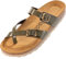 Palado Pantoletten Damen Cres Lack – bequeme Sandalen Made in Spain - Hausschuhe mit dampfendem Kork-Fußbett - modische Sommerschuhe Olive UK7 - EU40
