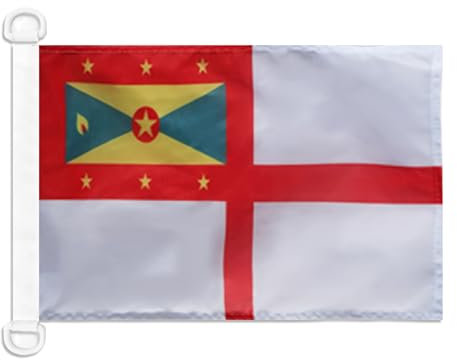 BANDERA NAUTICA PABELLÓN DE GUERRA GRANADA 45x30cm - Pabellón de conveniencia GRENADINA - PABELLÓN NAVAL 30 x 45 cm anillos - AZ FLAG