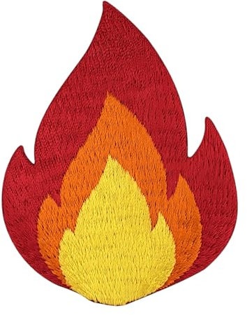 Urbanski Patch Feuer Flamme zum Aufbügeln 7,1 x 5,5 cm | Aufnäher Applikation Bügelbild