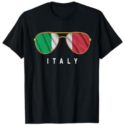 Italienische Sonnenbrille, italienische Flagge T-Shirt