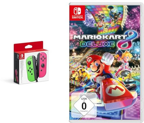 Joy-Con 2er-Set Neon-Grün/Neon-Pink + Mario Kart 8 Deluxe - [Nintendo Switch]