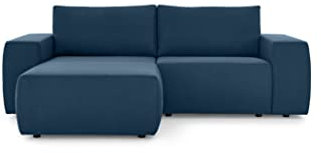 LOOKS by Wolfgang Joop Looks II Designer Ecksofa, Eckcouch, beidseitig montierbar, Polstersofa, dunkelblau, 242x160x70 cm