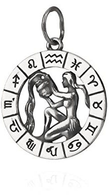 NKlaus Kettenanhänger Sternzeichen Wassermann 925 Silber Horoskop 25mm Zodiak Anhänger 11103