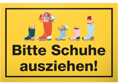 DankeDir! Bitte Schuhe ausziehen - Schild 30 x 20 cm - Geschenkidee Partydeko Deko Geschenk Kollegen Freunde Party - lustiger Spruch Spruchschild Türschild Geburtstagsgeschenk Wanddeko