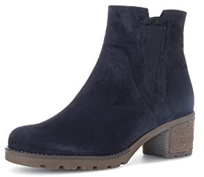 Gabor Damen Chelsea Boots, Frauen Stiefeletten,Moderate Mehrweite (G),Winterschuhe,gefüttert,Bootee,Booties,Dark-Blue (Mel.),40 EU / 6.5 UK