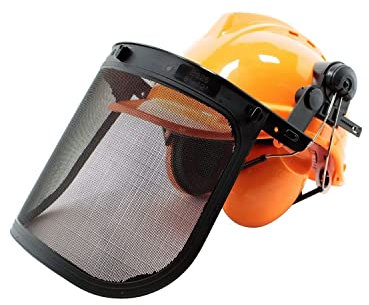 CRISCUOLO Brico Store Maschera Visiera Protettiva, Protezione per Occhi Decespugliatore, Casco Protettivo con Cuffie Antirumore, Casco Protettivo La Zappa