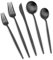 Black Cutlery Sets 30 Pieces, Lightweight Stainless Steel Knife Fork Spoon for 6 Peopleb, Kitchen Cutlery Set, Tableware Cutlery Set for Home Restaurant Party Christmas Thanksgiving Birthday Wedding