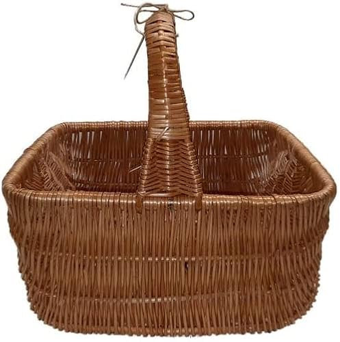 Einkaufskorb Rechteckig Holländer mit Henkel Autokorb Weidenkorb Mittel groß 36 cm Geflochten